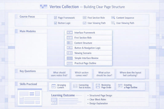 Software interface for building clear page structure with various modules and questions.