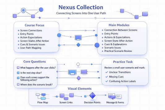 Diagram of Nexus Collection with flowchart elements on a white background